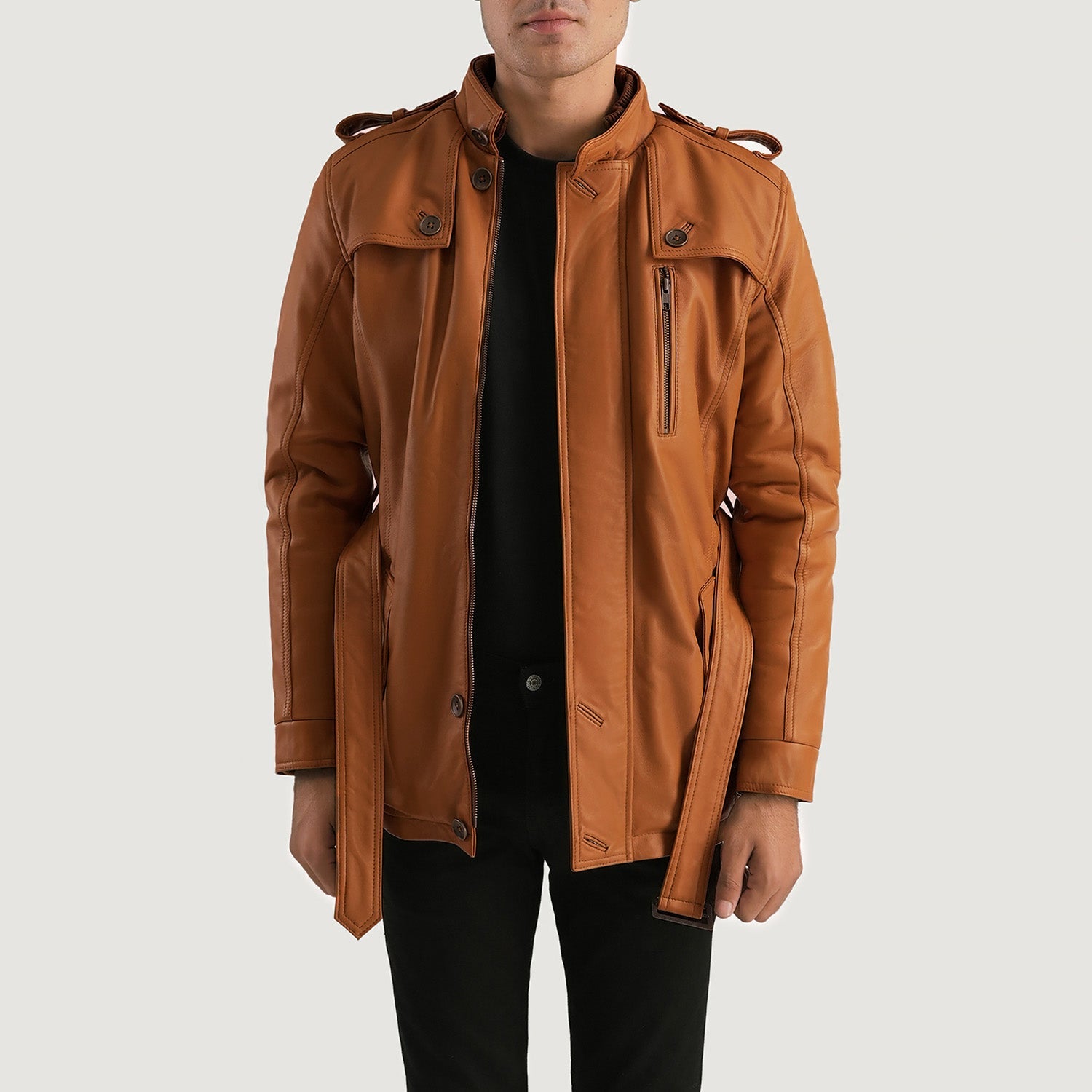 Mens tan fur jacket top