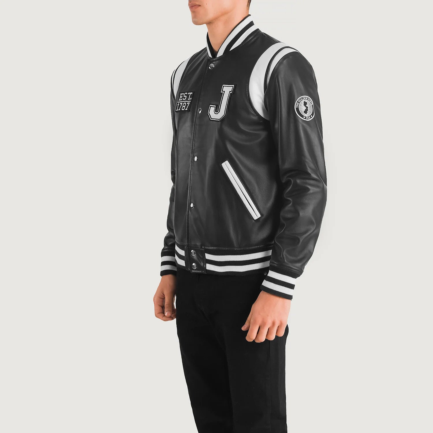Leather jersey jacket cheap